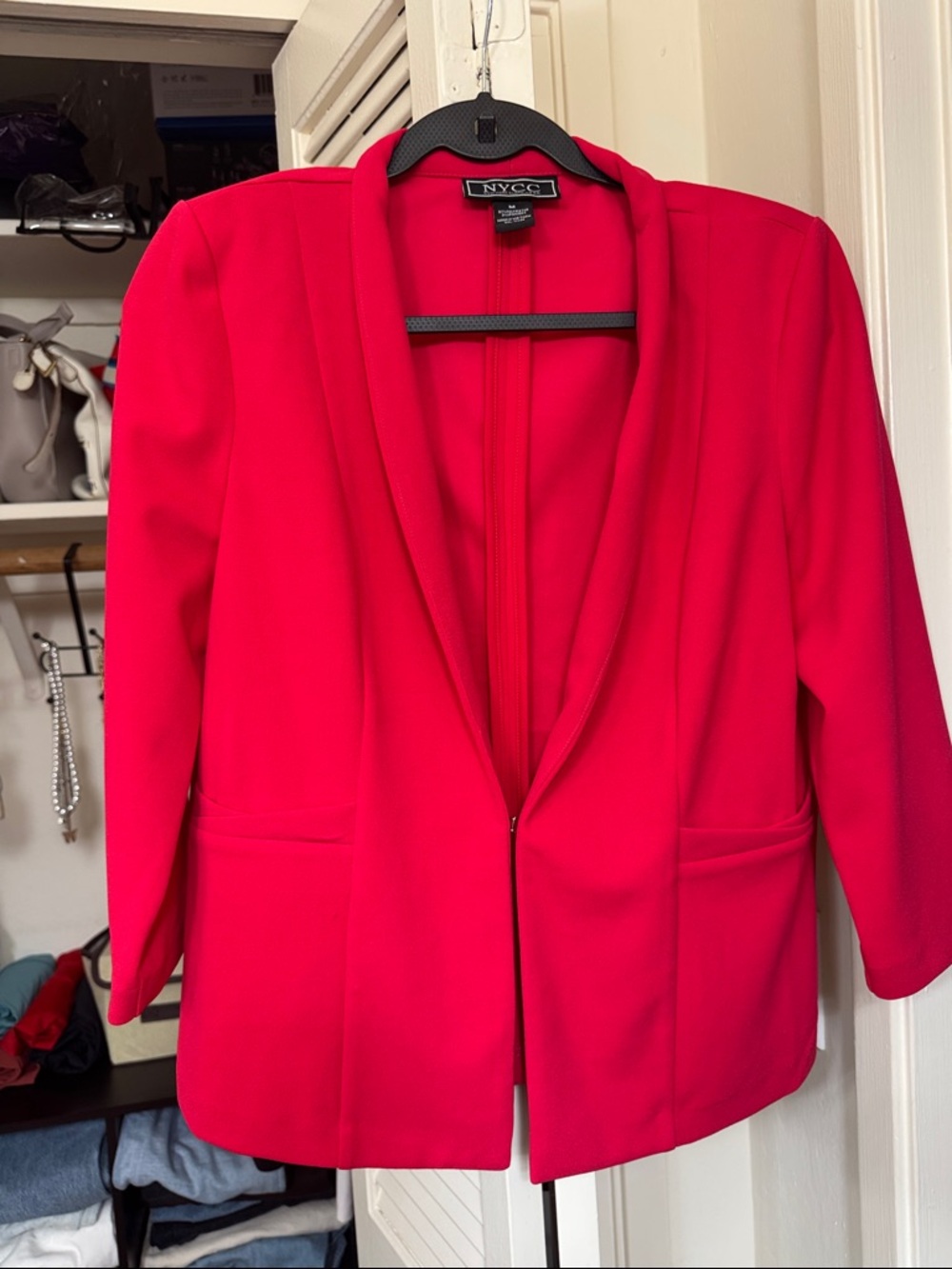 NYCC Open-Front Women's Blazer in Bright Pink